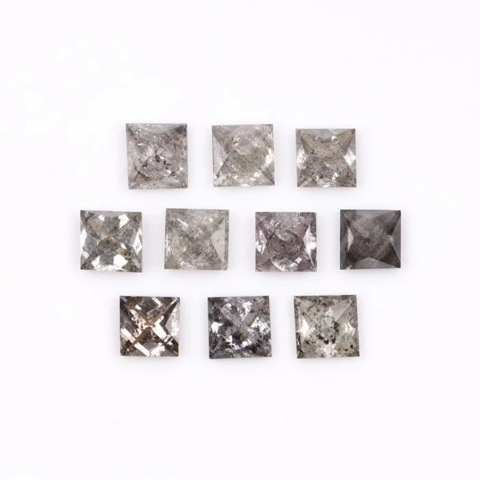 1.75 MM Princess Cut Salt And Pepper Melee Diamond