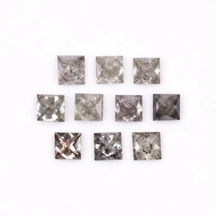1.75 MM Princess Cut Salt And Pepper Melee Diamond