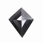 1.85 CT Natural Black Full Cut Kite Cut Diamond - Minimal Carbon