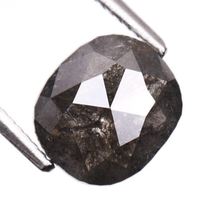 1.86 CT Salt And Pepper Oval Cut Diamond