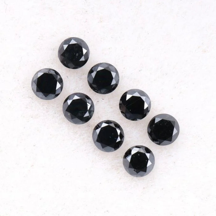 1.90 MM Round Brilliant Cut Black Natural Loose Diamond