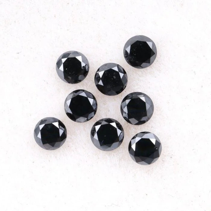 1.90 MM Round Brilliant Cut Black Natural Loose Diamond