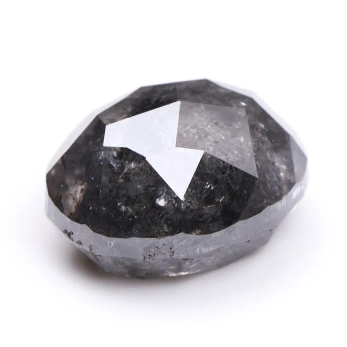 1.95 CT Oval Cut Salt and Pepper Natural Diamond - Minimal Carbon