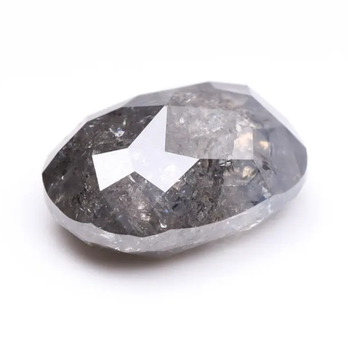 1.98 CT Oval Cut Salt and Pepper Earth Mined Diamond - Minimal Carbon