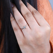 Solitaire Ring 4 Prong Ring - Minimal Carbon