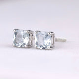 Natural Sapphire Round Stud Earrings