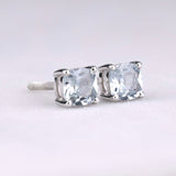 Natural Sapphire Round Stud Earrings