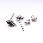 Kite Stud Earring Pair - Minimal Carbon