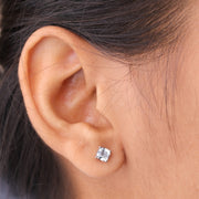 Cushion Cut Sapphire Stud Earing