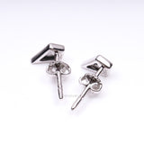 Kite Stud Earring Pair - Minimal Carbon