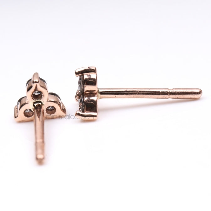 Trio Diamond Earring Stud Pair - Minimal Carbon