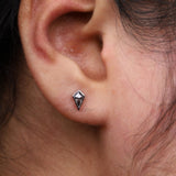 Kite Stud Earring Pair - Minimal Carbon