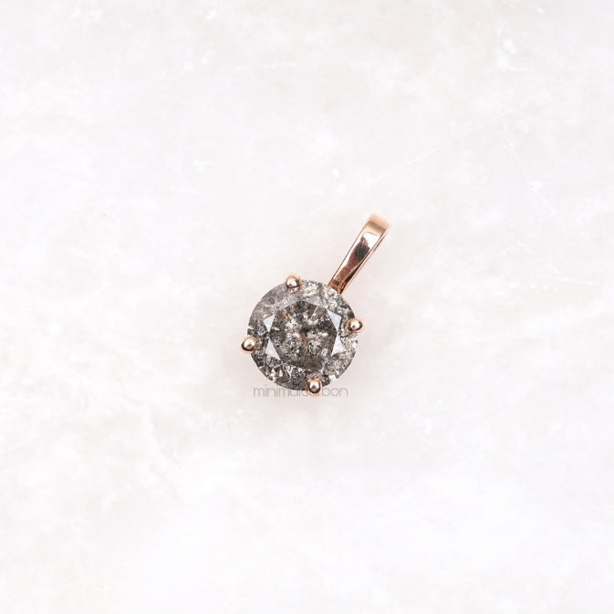 Solitaire Necklace Pendant - Minimal Carbon