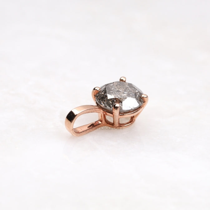 Solitaire Necklace Pendant - Minimal Carbon