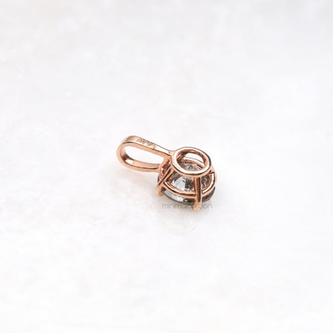 Solitaire Necklace Pendant - Minimal Carbon