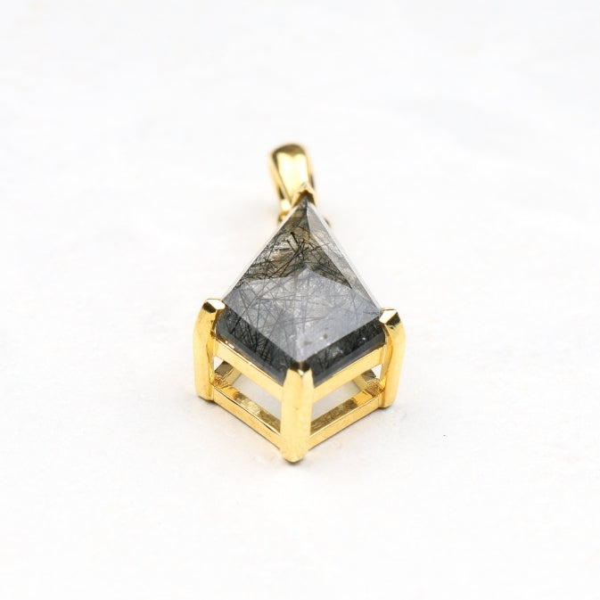 Rutilated Quartz Kite Gold Pendant