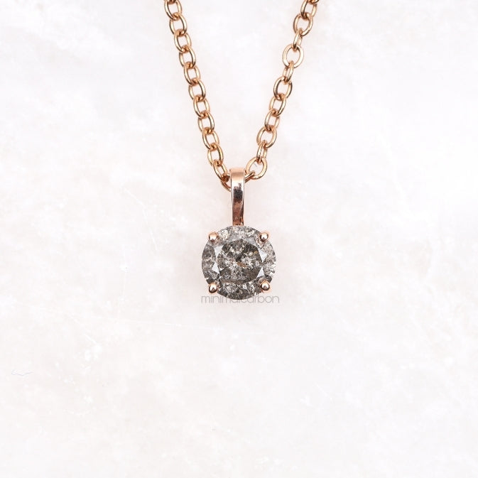 Solitaire Necklace Pendant - Minimal Carbon