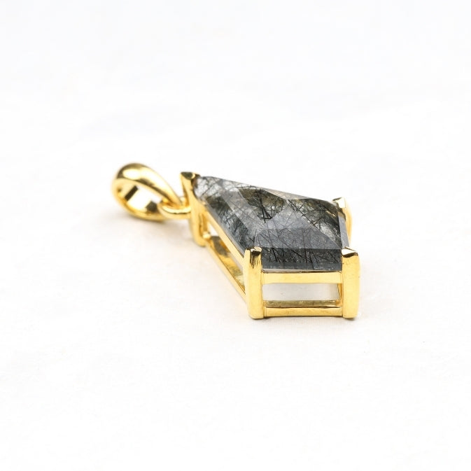Rutilated Quartz Kite Gold Pendant