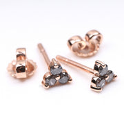 Trio Diamond Earring Stud Pair - Minimal Carbon