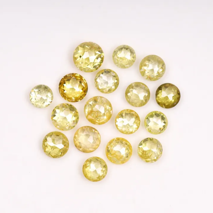 Round Rose Cut Yellow Natural Loose Diamond - Minimal Carbon
