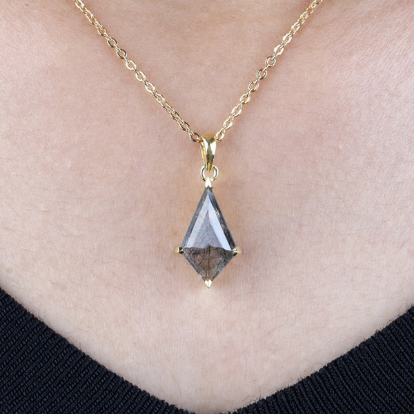 Rutilated Quartz Kite Gold Pendant