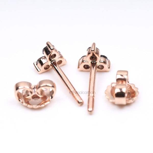 Trio Diamond Earring Stud Pair - Minimal Carbon