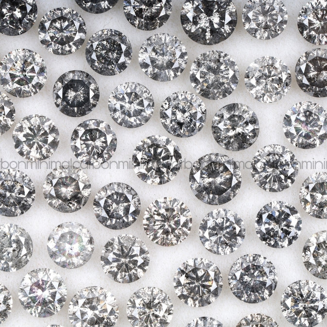 Salt and Pepper Brilliant Cut Melee Diamond - Minimal Carbon