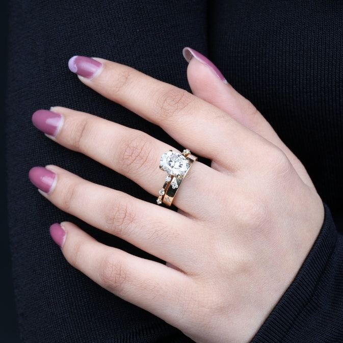 Oval Cut Lab Diamond Anniversary Ring