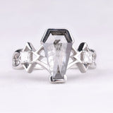 Coffin Cut Engagement Ring