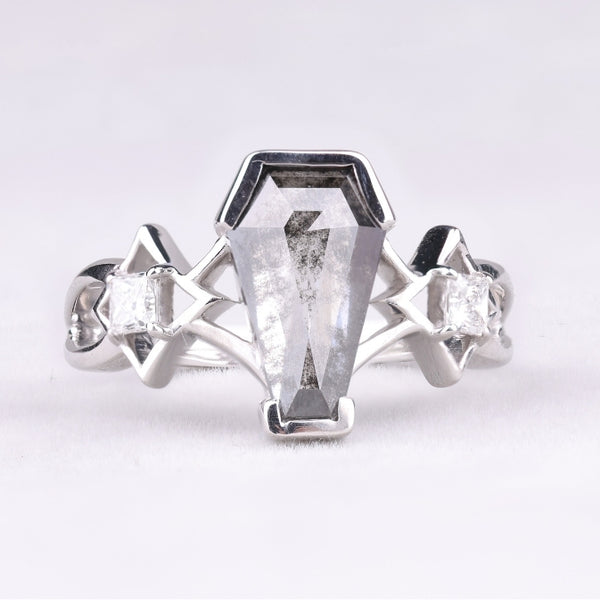 Coffin Cut Engagement Ring