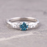 Three Stone Round Cut Diamond Ring