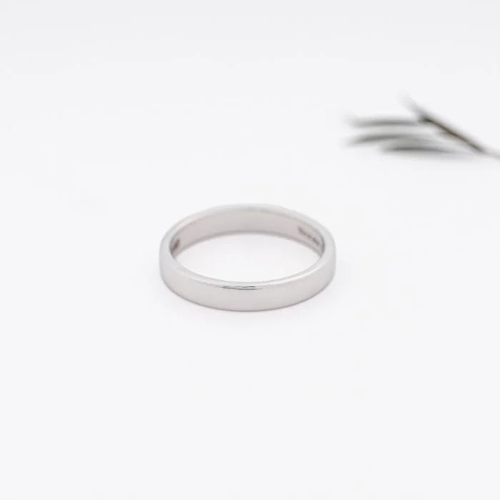 14K Solid White Gold Thin Wedding Band