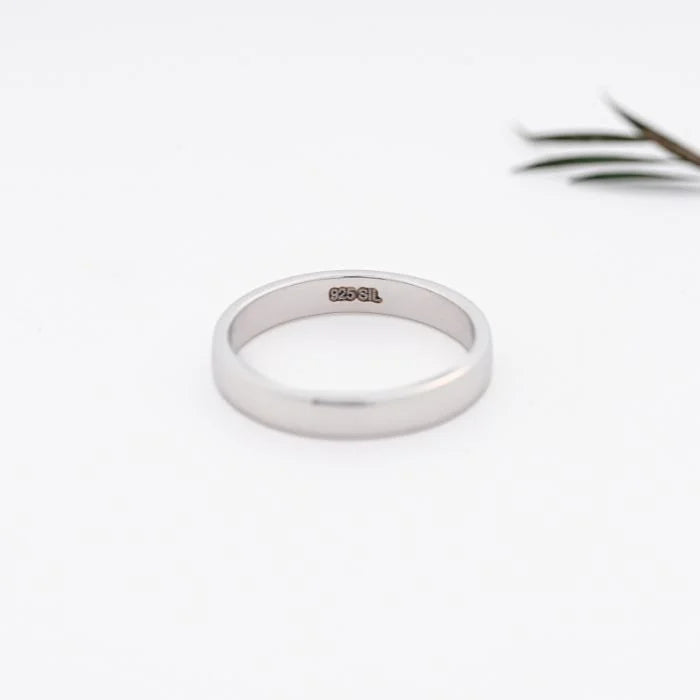 14K Solid White Gold Thin Wedding Band