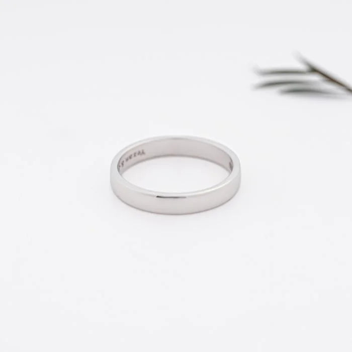 14K Solid White Gold Thin Wedding Band