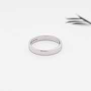 14K Solid White Gold Thin Wedding Band