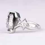 Coffin Cut Engagement Ring