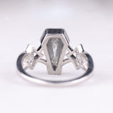Coffin Cut Engagement Ring