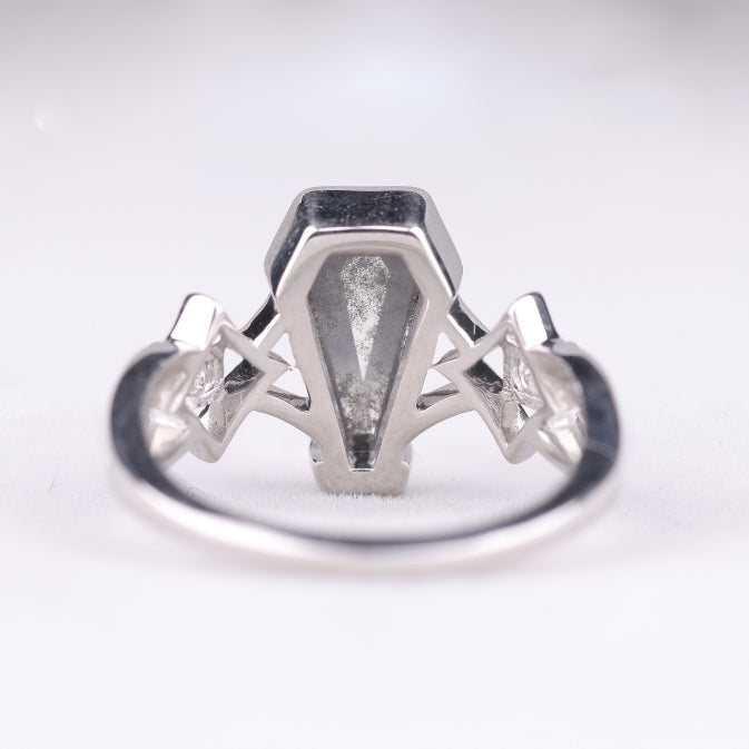 Coffin Cut Engagement Ring