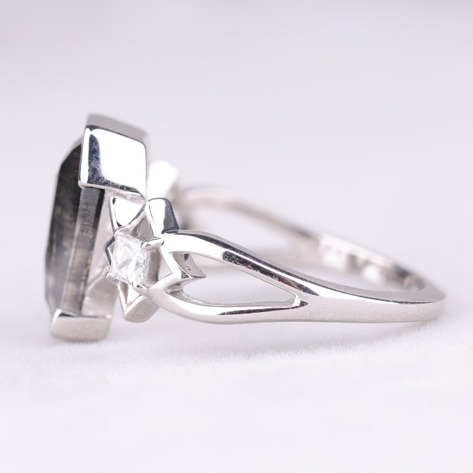 Coffin Cut Engagement Ring