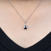 Sterling Silver Minimalist Black Turtle Necklace