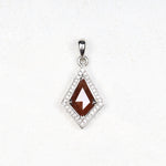 Unique Kite Shaped Pendant with Rustic Diamond