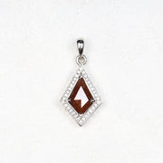 Unique Kite Shaped Pendant with Rustic Diamond