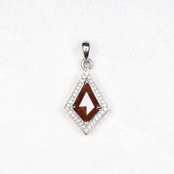 Unique Kite Shaped Pendant with Rustic Diamond