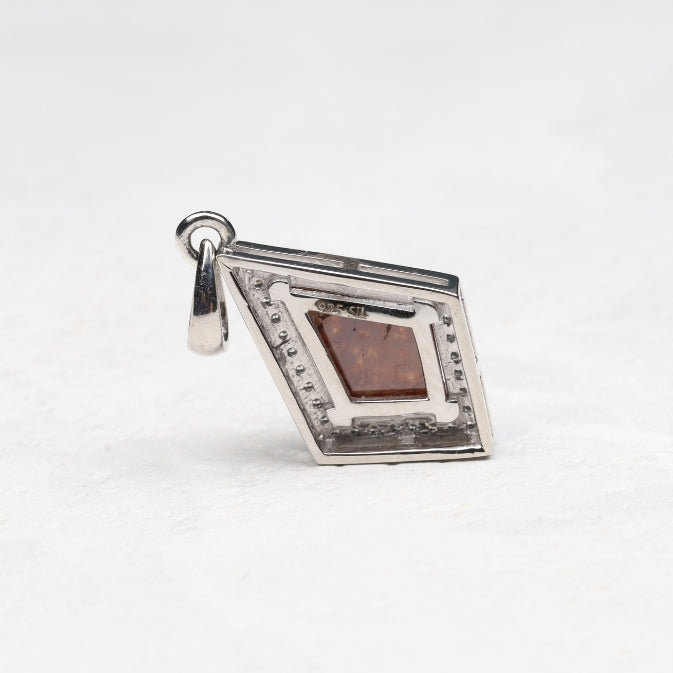 Rustic Diamond Kite-Shaped Pendant
