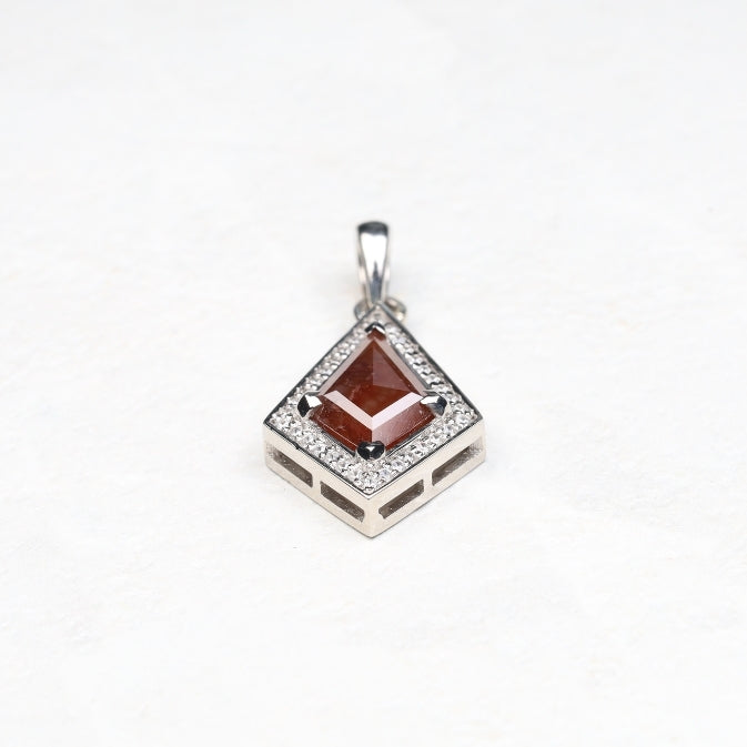 Rustic Diamond Kite-Shaped Pendant