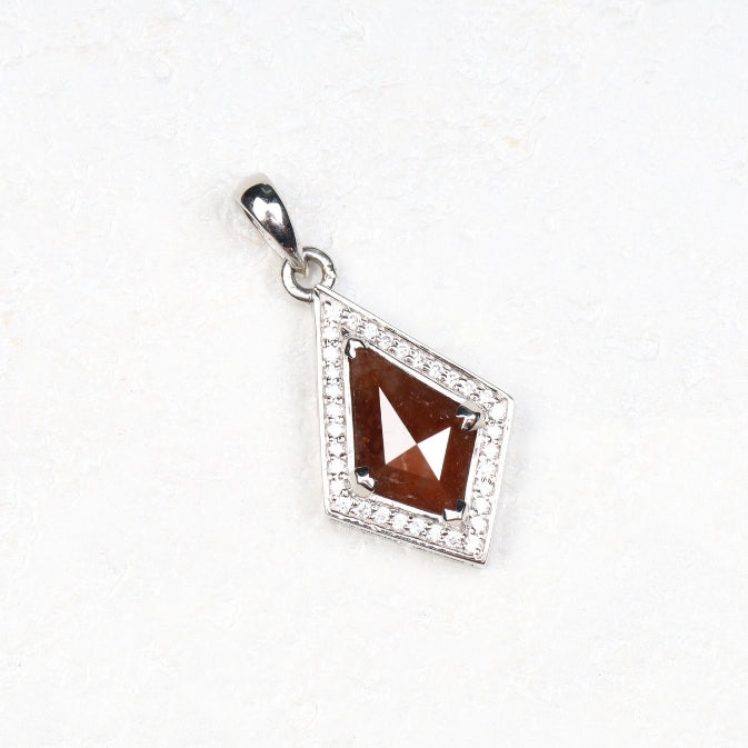 Rustic Diamond Kite-Shaped Pendant