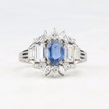 Oval Cut Natural Sapphire Diamond Luxury Ring