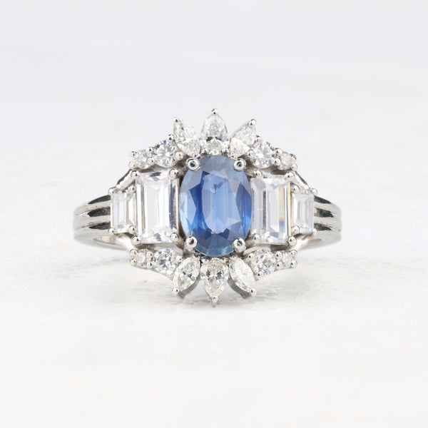Oval Sapphire Diamond Ring