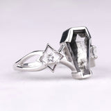Coffin Cut Engagement Ring