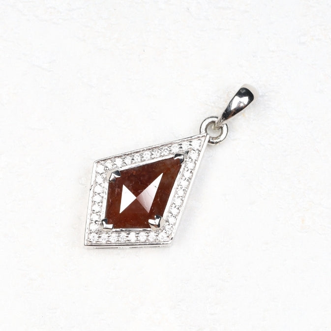 Rustic Diamond Kite-Shaped Pendant